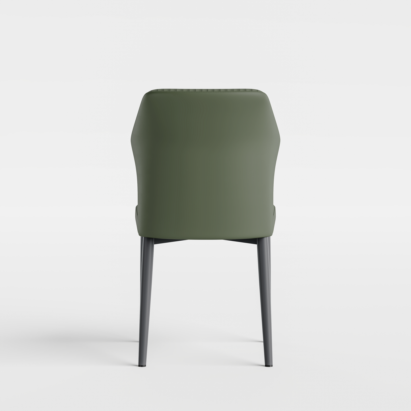 2-Pack Green PVC Dining Chairs with Fine Wave Stitch Detailing