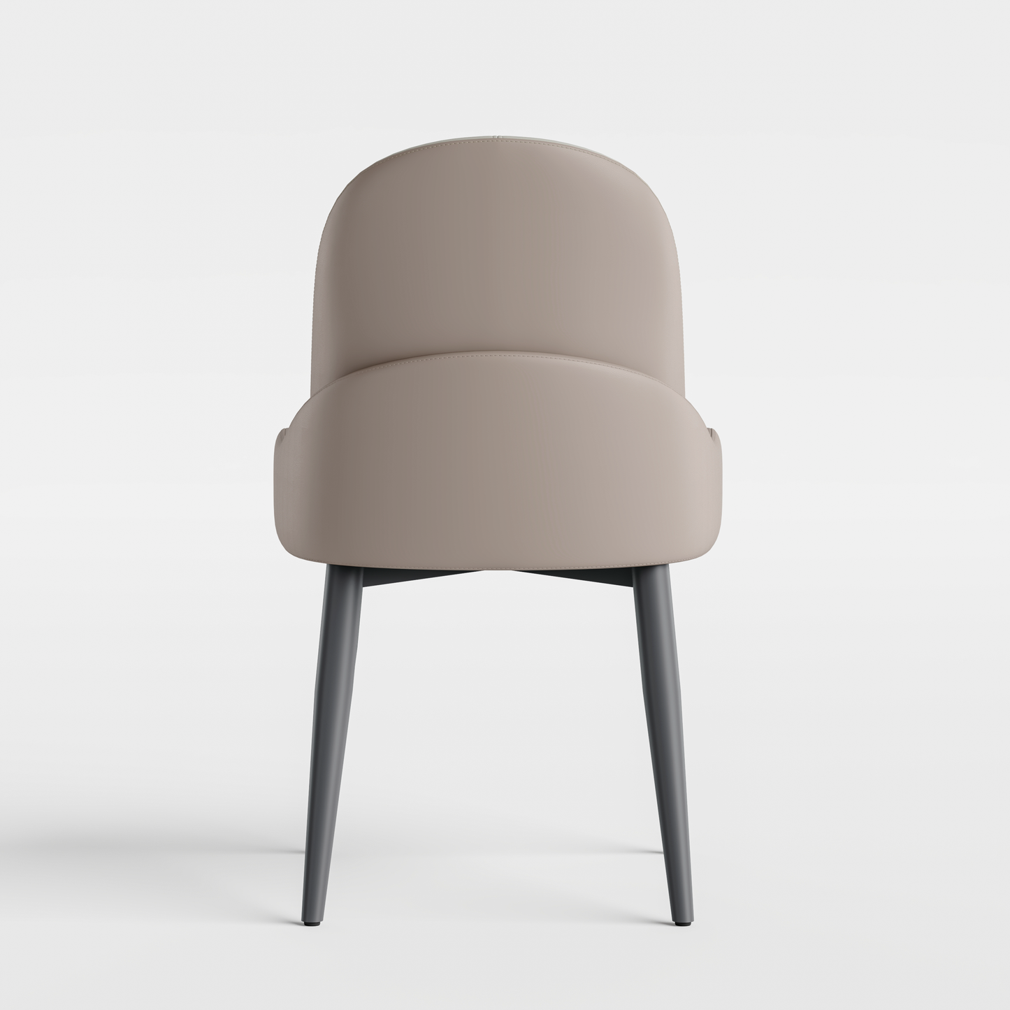 2-Pack Grey PVC Dining Chairs with Full Surround Protective Side Guards