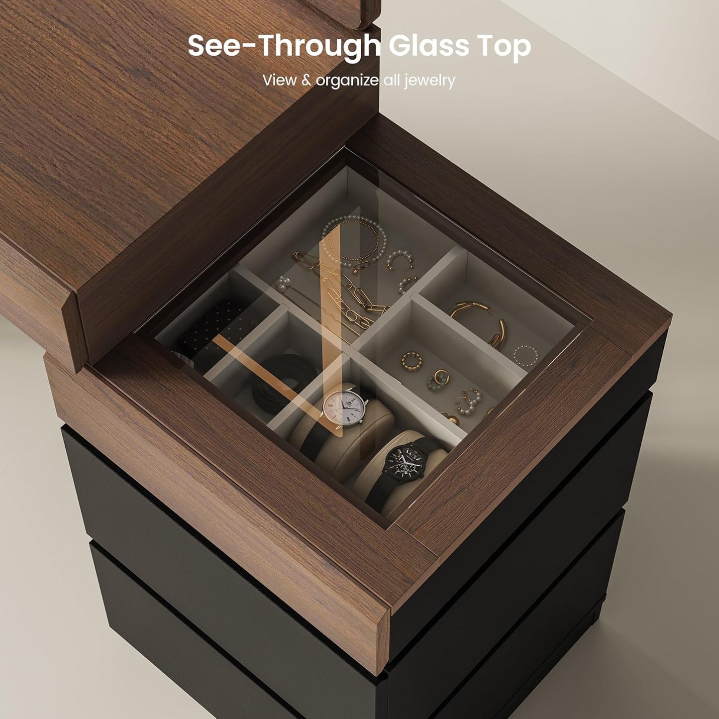Whisper Series Compact Vanity with LED & Power