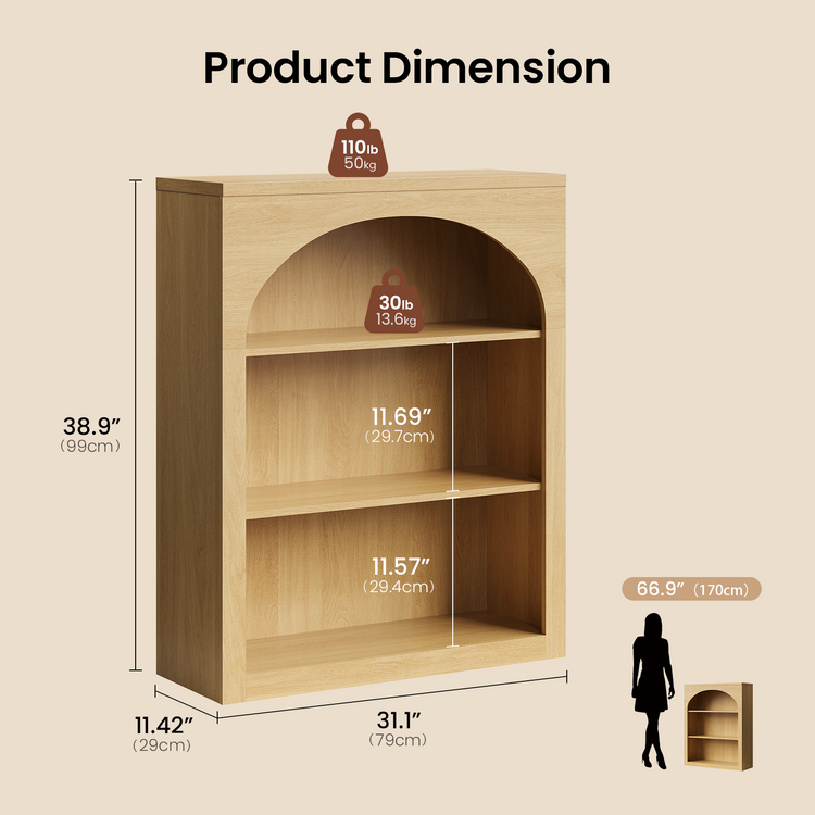 [Pre-sale] Harmo Block 3-Tier Modular Bookshelf, Natural wood