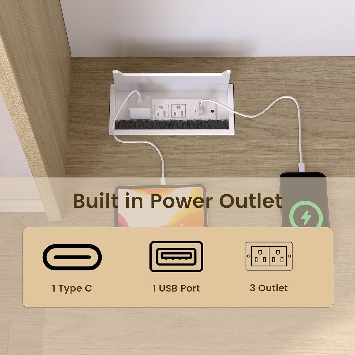 Soren 72.8" with Hutch & Storage Executive Desk, Light Walnut