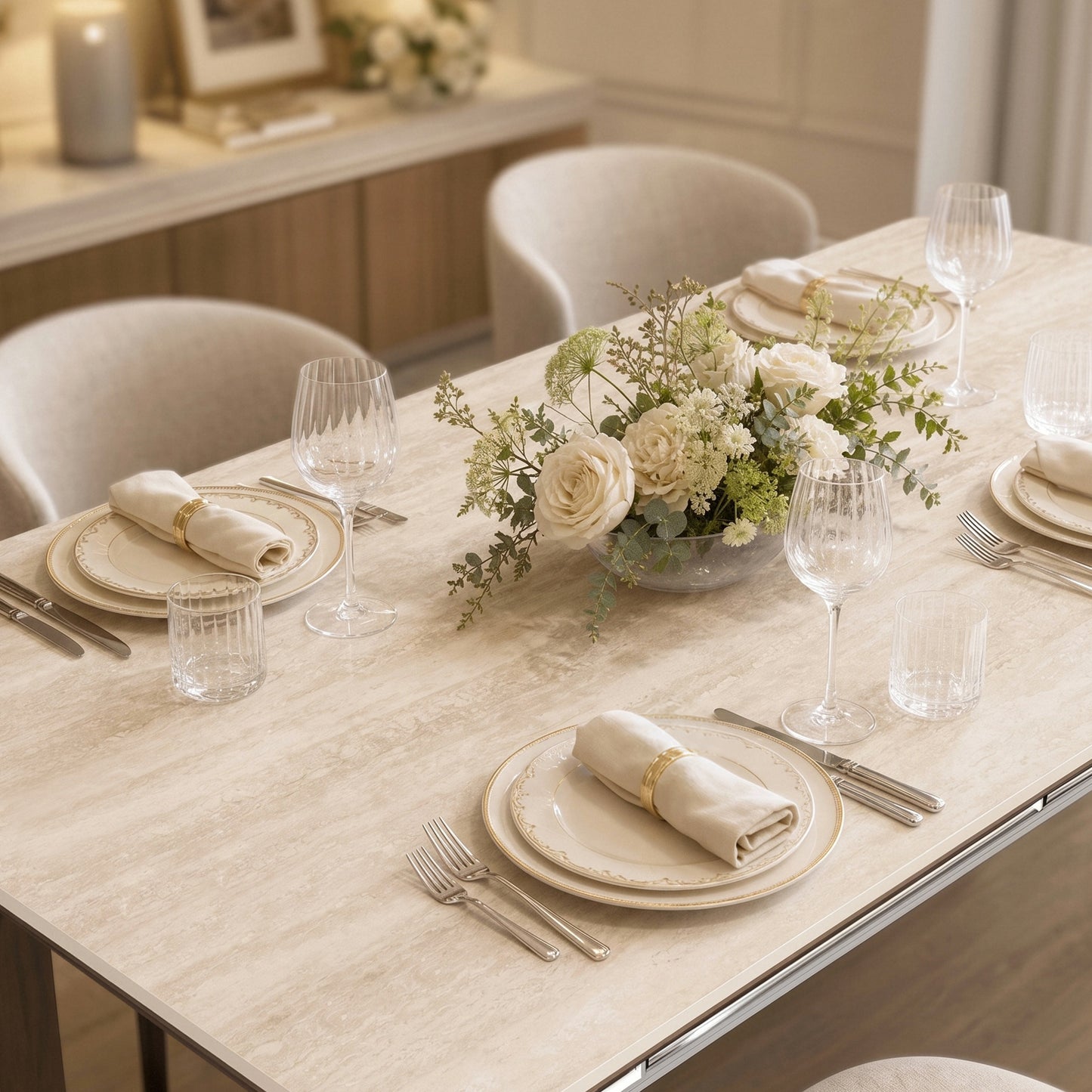 [Pre-Sale] 63" Matte Sintered Stone Dining Table, Roman Yellow for 4-6 People