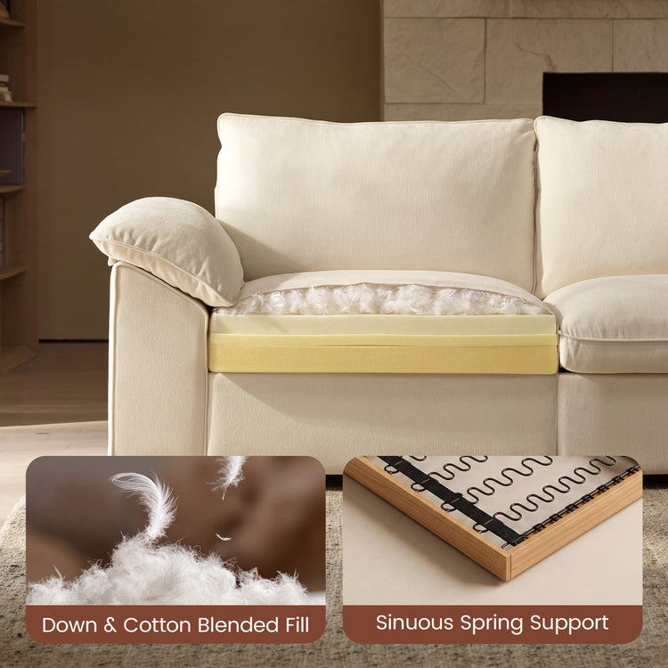 [Pre-Sale] Dreamboat Modular Chenille U-Shape and Loveseat Sofa Set with Storage Ottoman,Beige