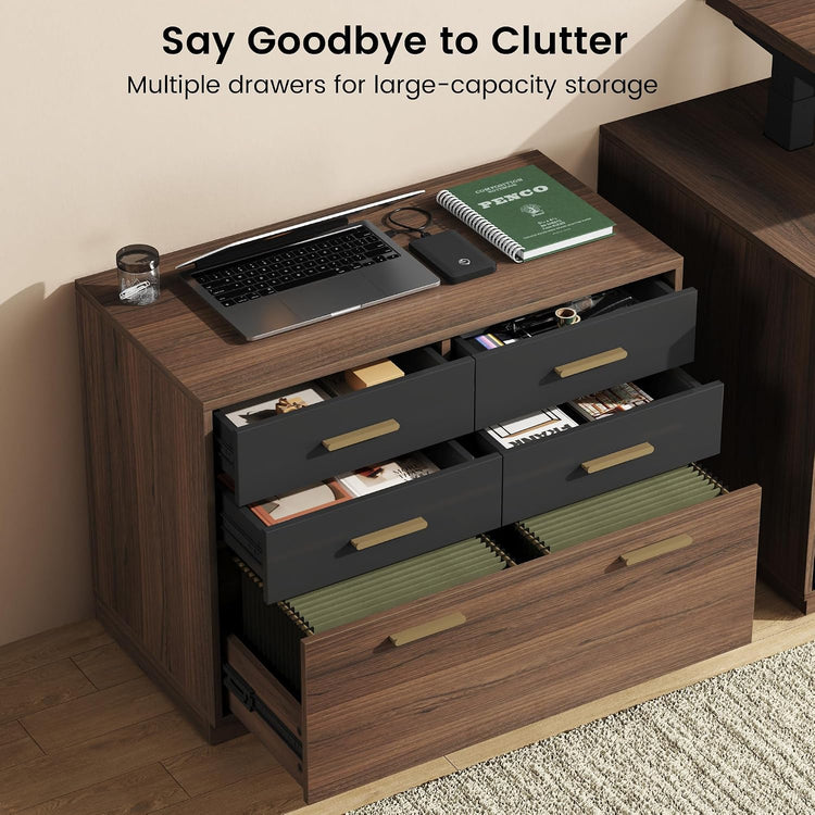 31.4" Lateral File Cabinet with 5 Drawers for Letter, Legal & A4
