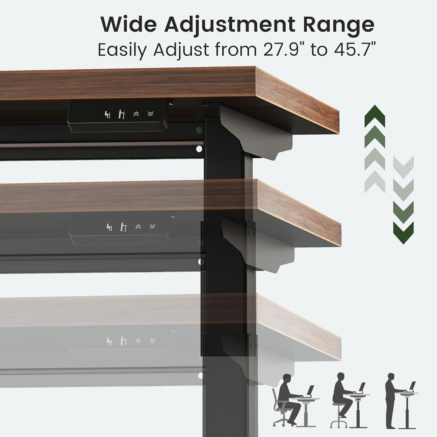 47" Electric Standing Desk with 60" Storage 3 Drawers File Cabinet