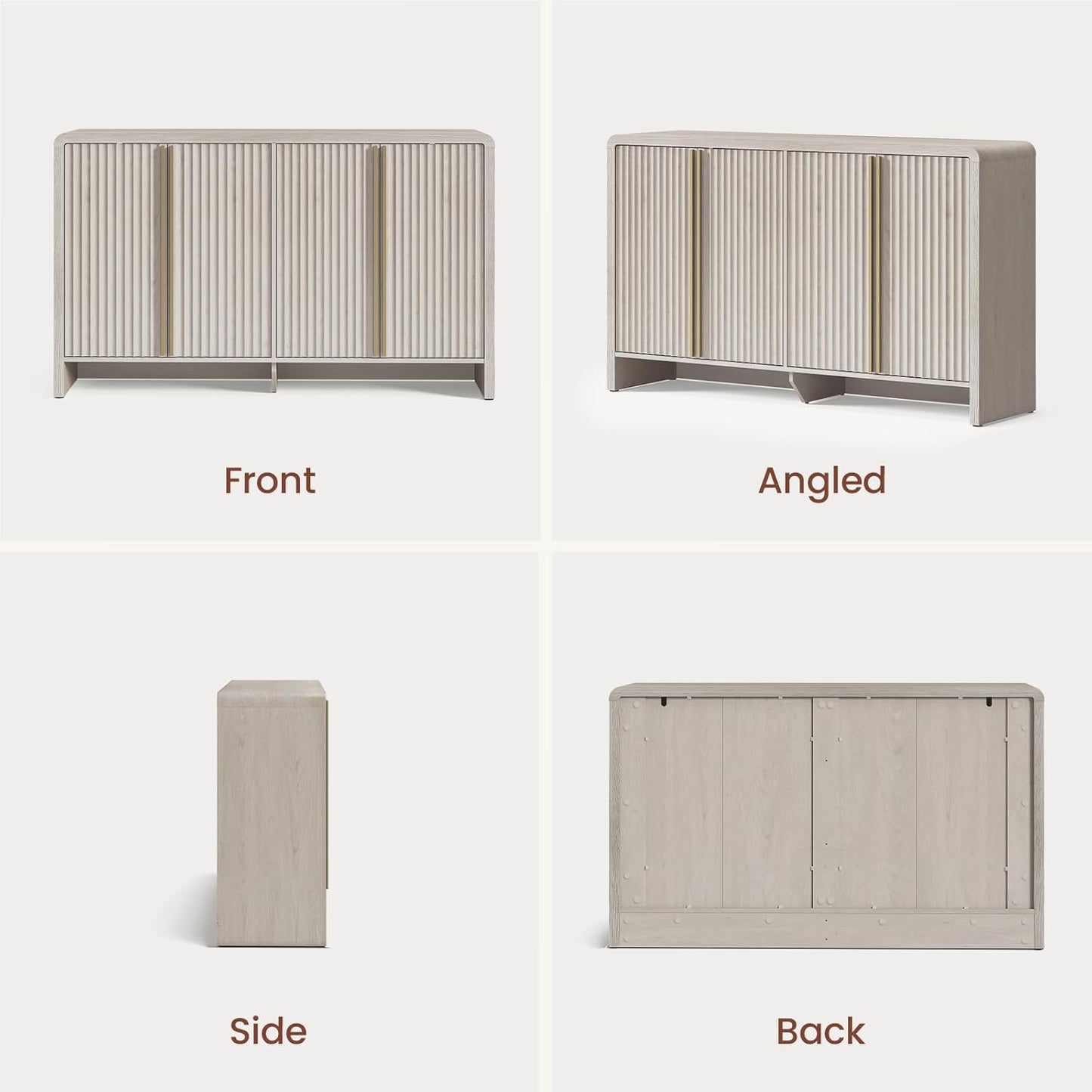 Caly 59" Fluted Sideboard Buffet Cabinet with Storage