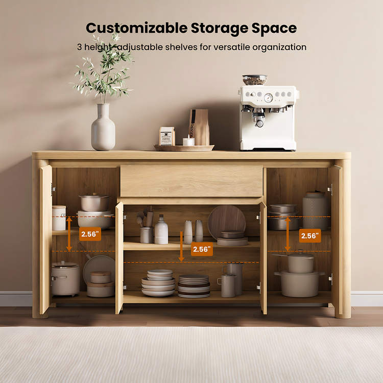 [Pre-Sale] Rondo 63" Modern Accent Cabinet with Thick Top and Rounded Corners & Legs