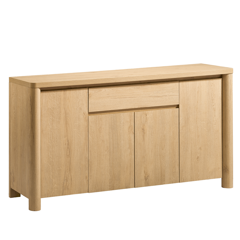 63" Sideboard Cabinet with Thick Top, Rounded Corners & Legs