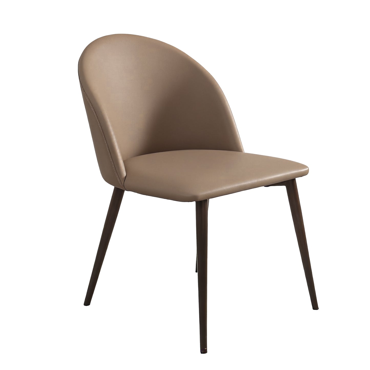 [Pre-Sale] Modern PU Leather C-Shaped Back Dining Chairs Set 2 PCS - Brown