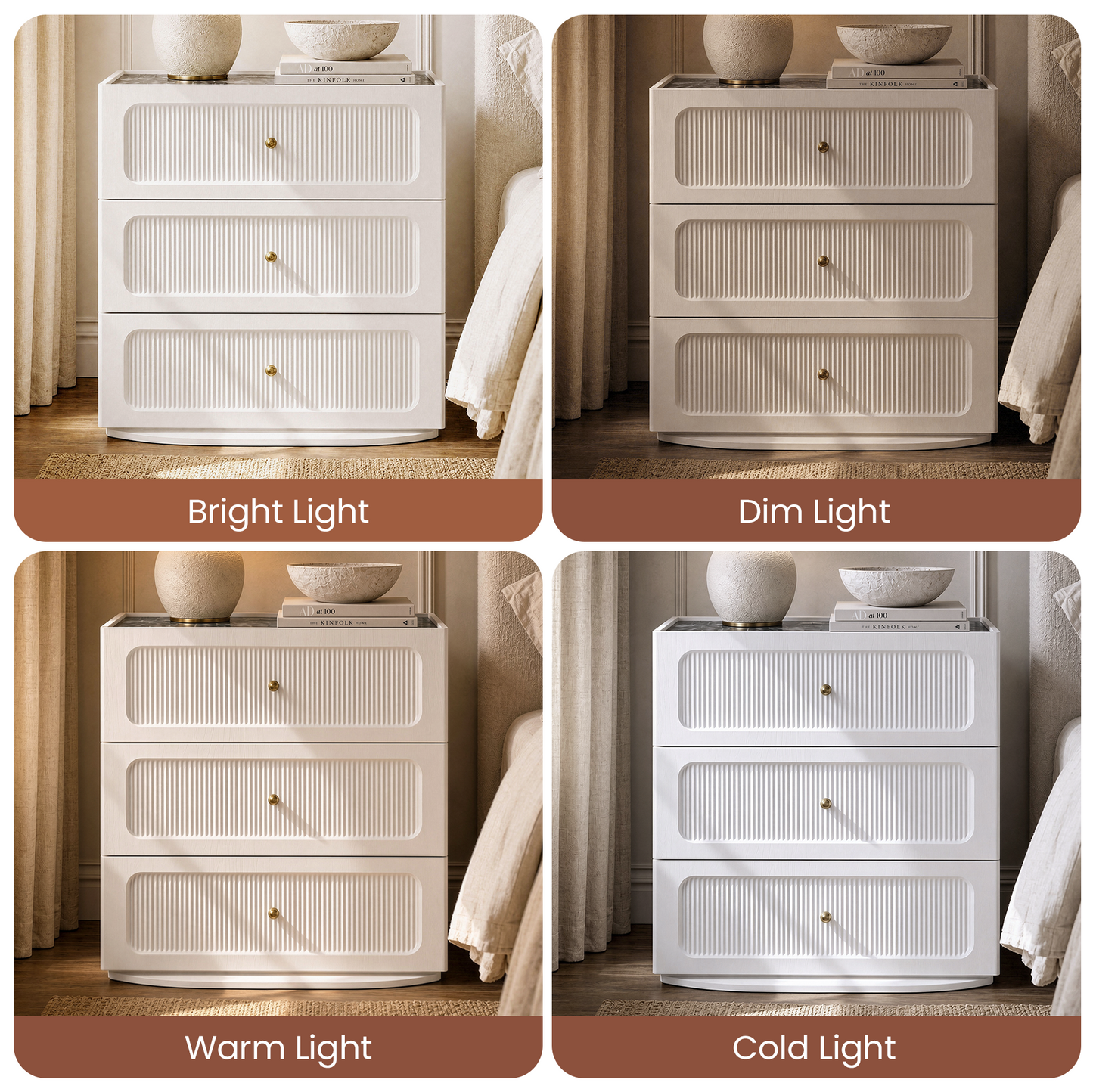 FlexMod 31.5" Modular Fluted 3-Drawer Dresser with Soft-Close Glides