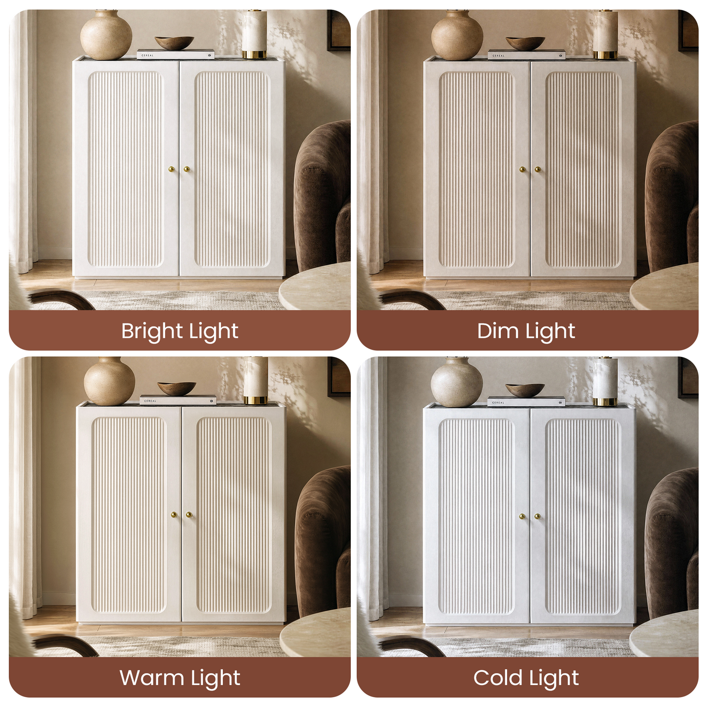 Flexmod 31.5" Modular Fluted Storage Cabinet with Soft-Close Doors