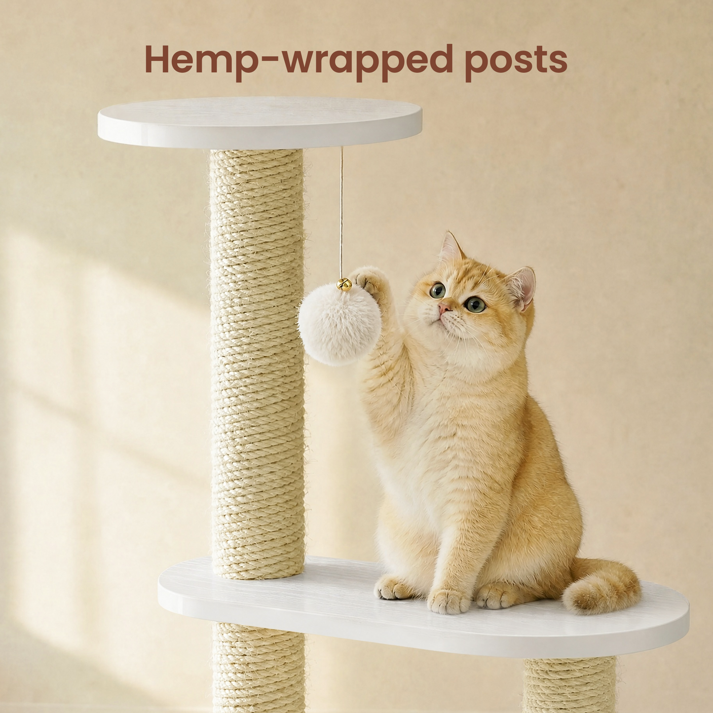 FlexMod 47.6" Multi-Level Cat Tree with Sisal Scratching Posts & Faux Marble Base