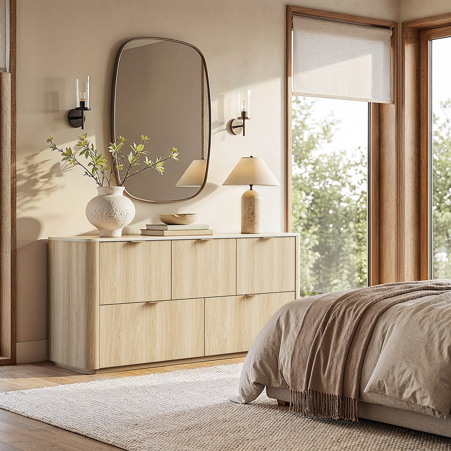 [Pre Sale] Travertine 51" 5-Drawer Dresser, Beige