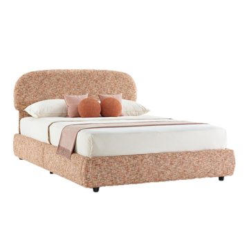 Dione Queen Lift-Up Storage Bed Frame with Curved Headboard, Canyon Dawn Red