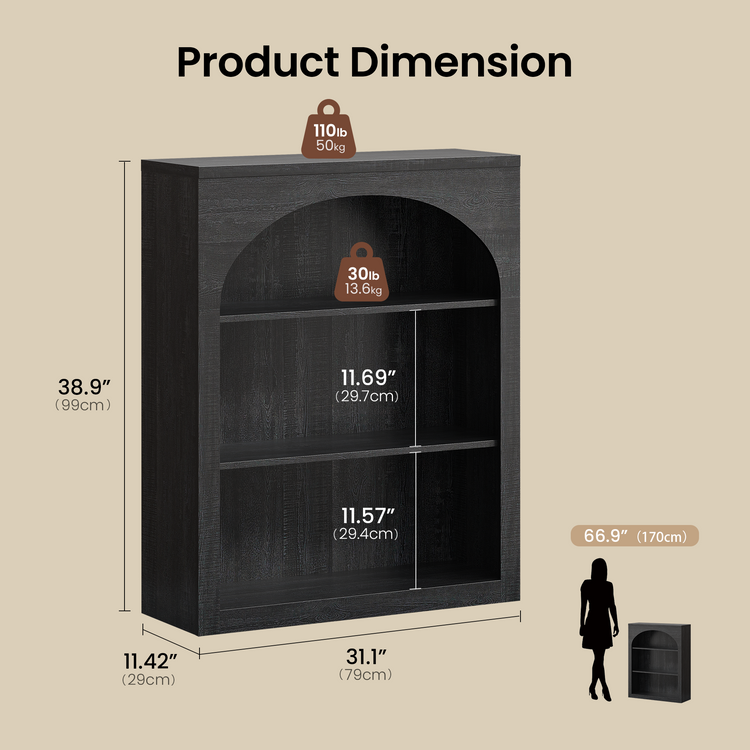 [Pre-sale] Harmo Block 3-Tier Modular Bookshelf, All Black