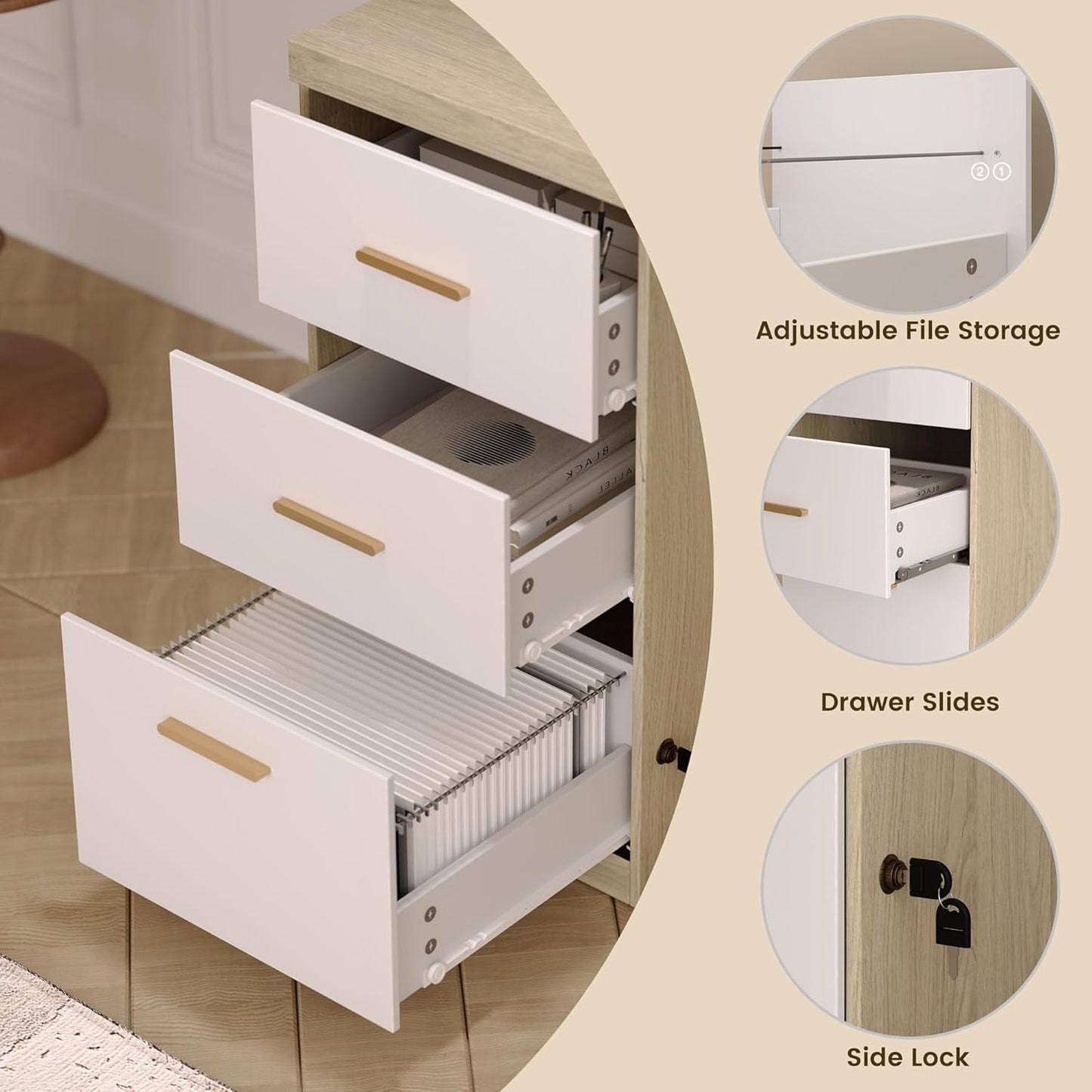 Soren 72.8" with Hutch & Storage Executive Desk, Light Walnut