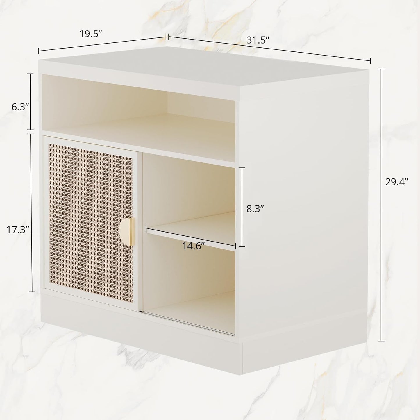 Modern Wood Accent Cabinet with Sliding Door