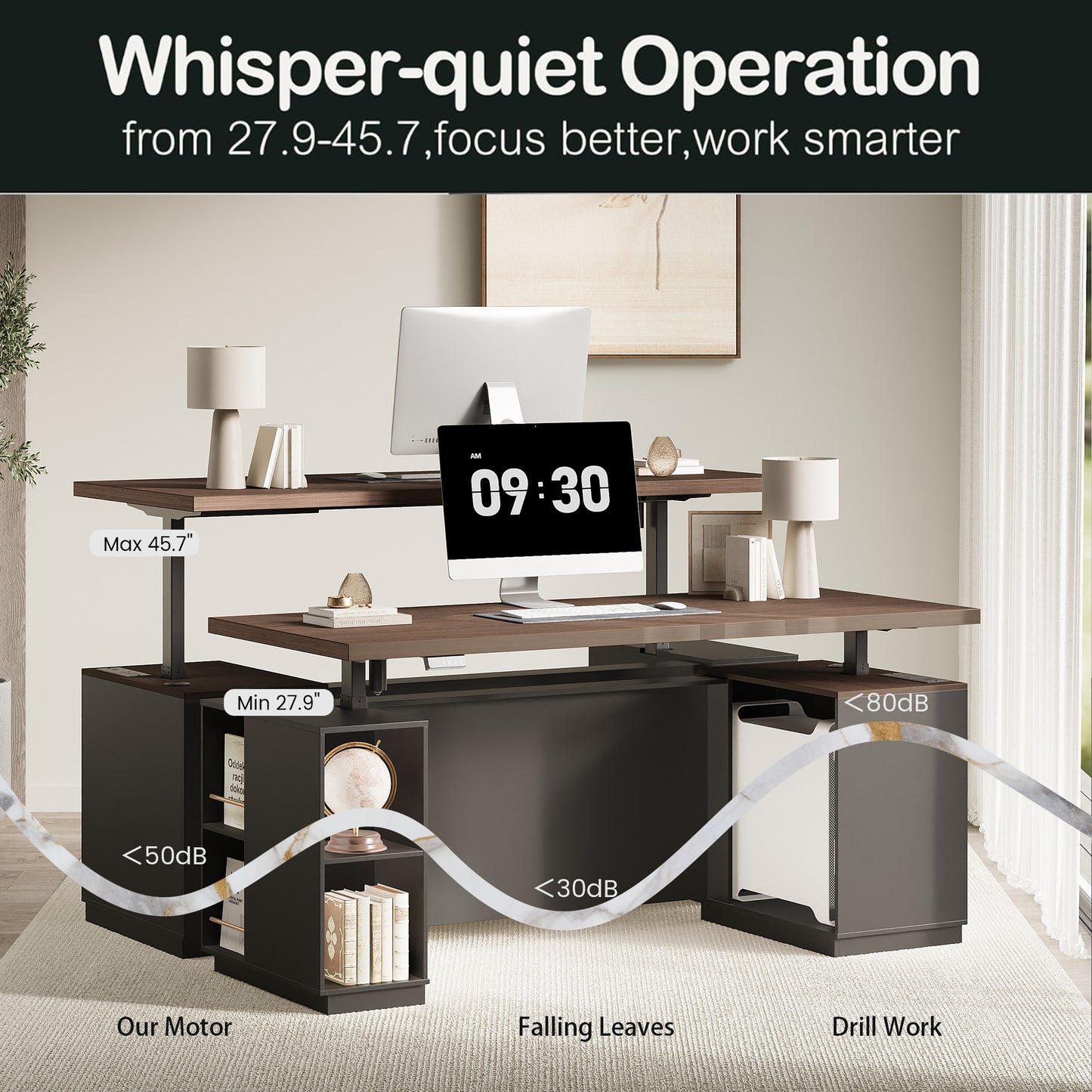 Soren 71" Height-Adjustable Walnut Standing Desk