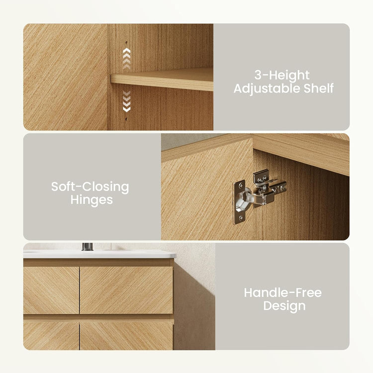 24" Bathroom Vanity with Sink, Freestanding Wood Bathroom Sink Cabinet