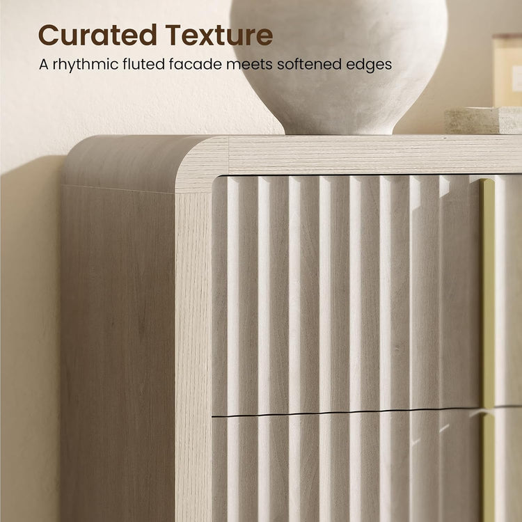 Caly  64.2" Modern Fluted 9 Drawer Dresser Clothes Storage Cabinet