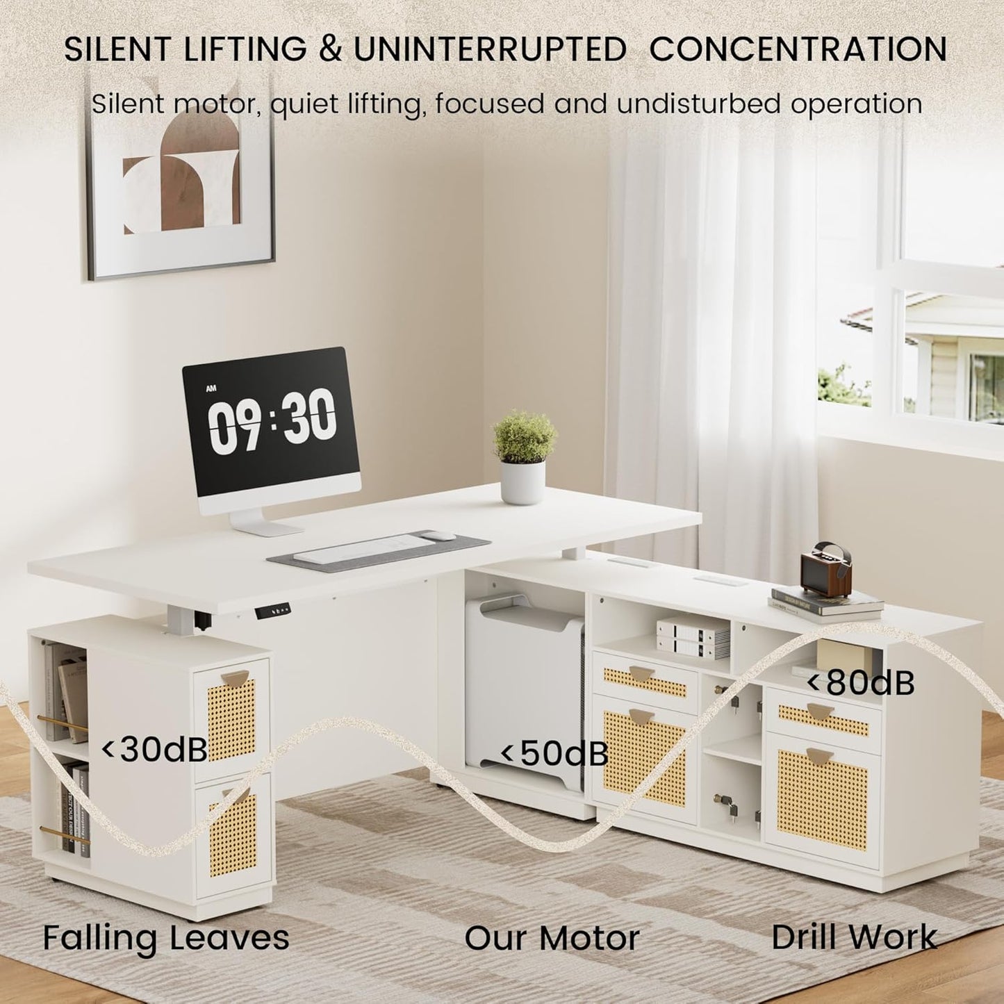 Soren 71" L Shaped Height-Adjustable Executive Desk