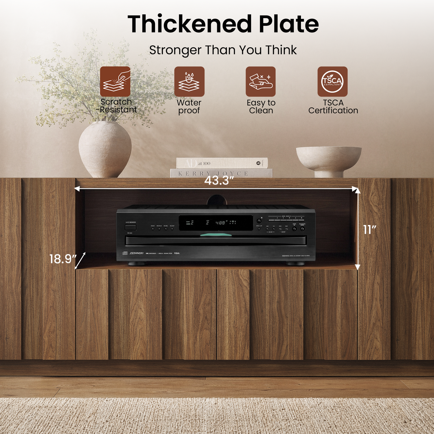 78.7-Inch Fluted TV Stand with Storage for 80-Inch TVs in Walnut