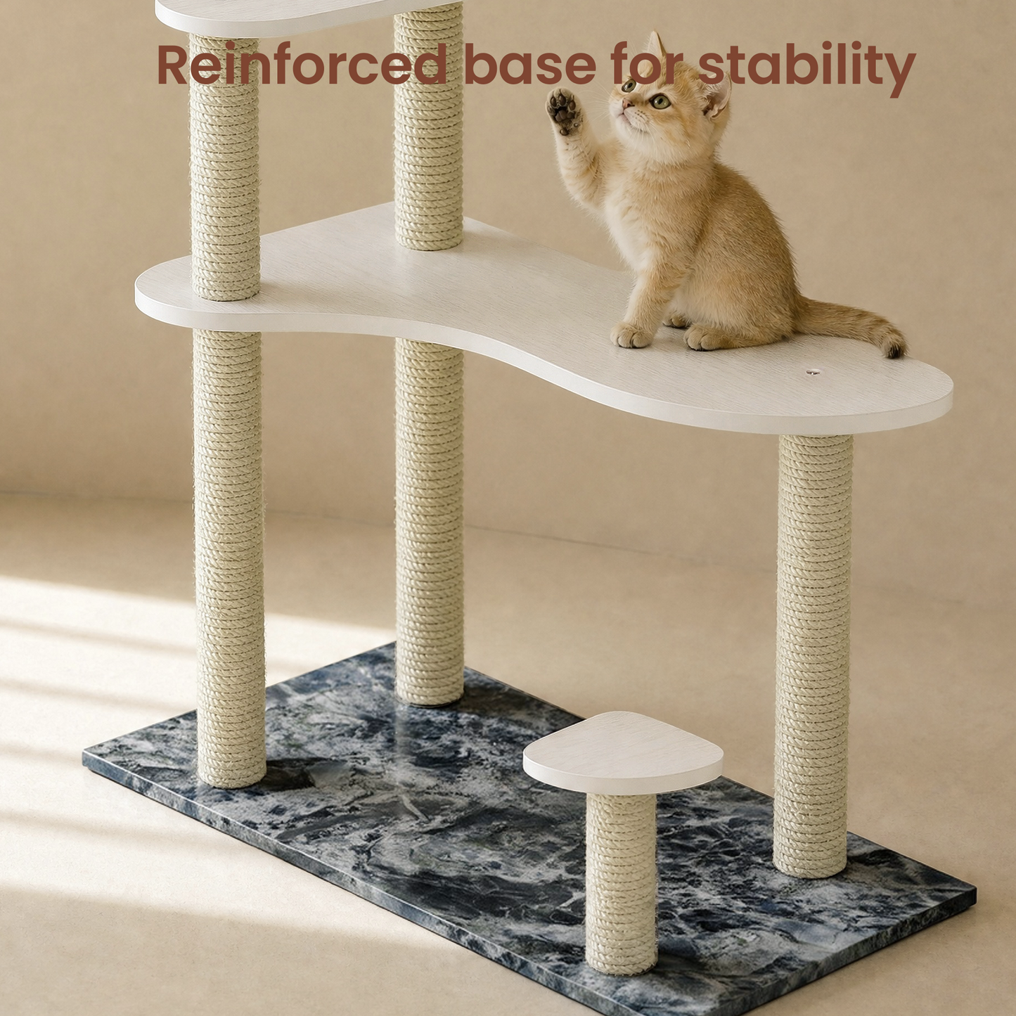 FlexMod 47.6" Multi-Level Cat Tree with Sisal Scratching Posts & Faux Marble Base