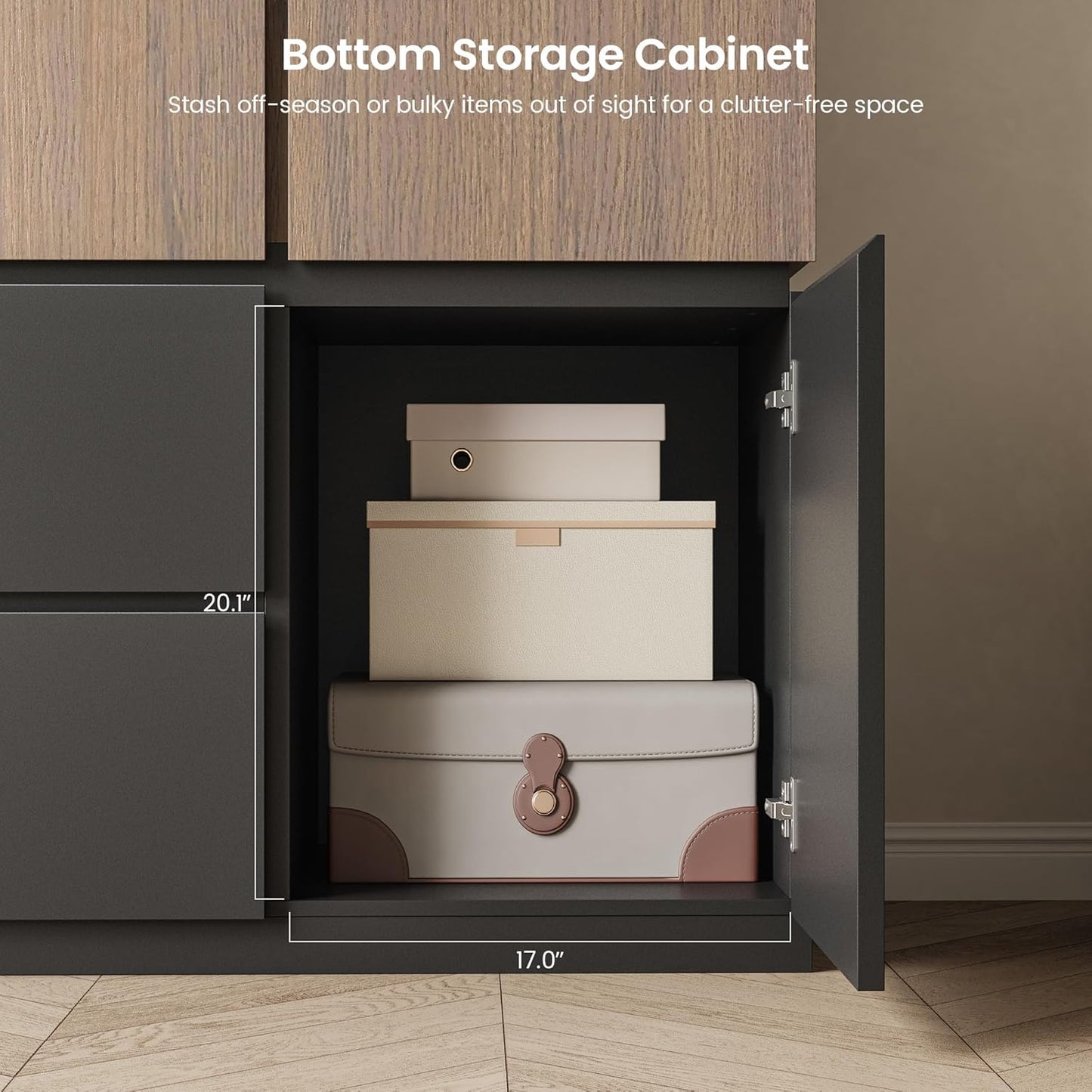 Whisper Series 71" Wardrobe with Mirror & Drawers