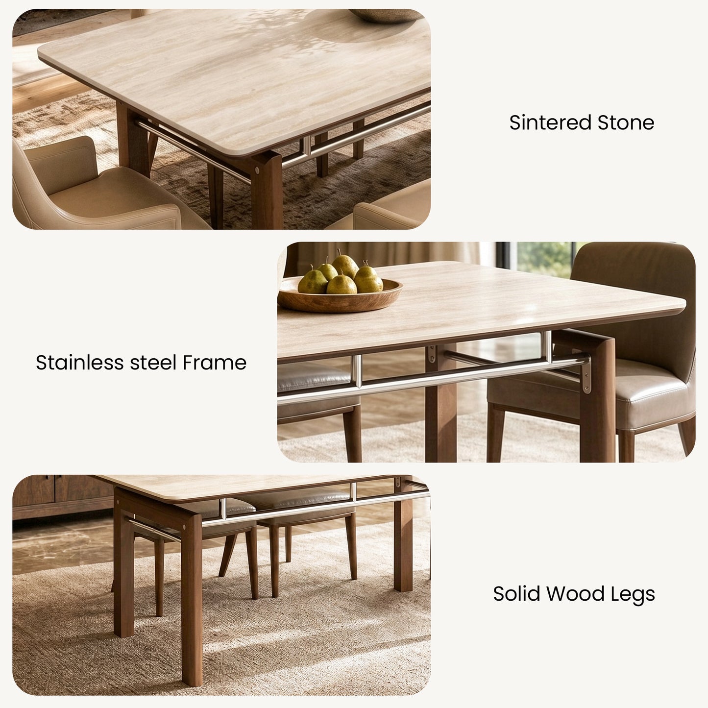 [Pre-Sale] 63" Matte Sintered Stone Dining Table, Roman Yellow for 4-6 People