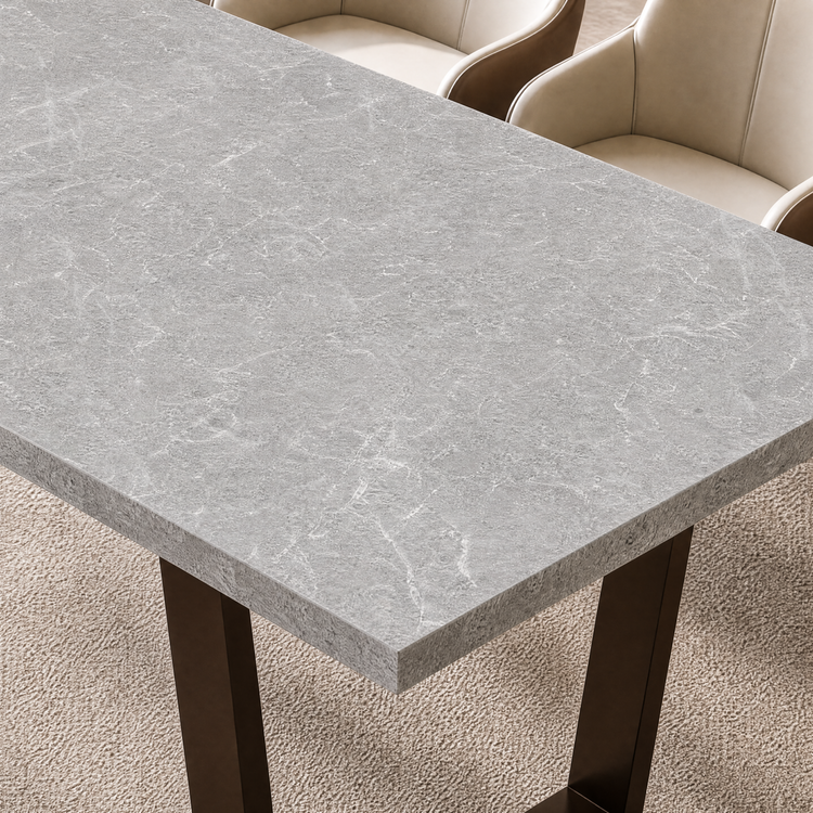 94.5" Modern Rectangular Dining Table, Faux Marble Textured Dinner Table for 8-10