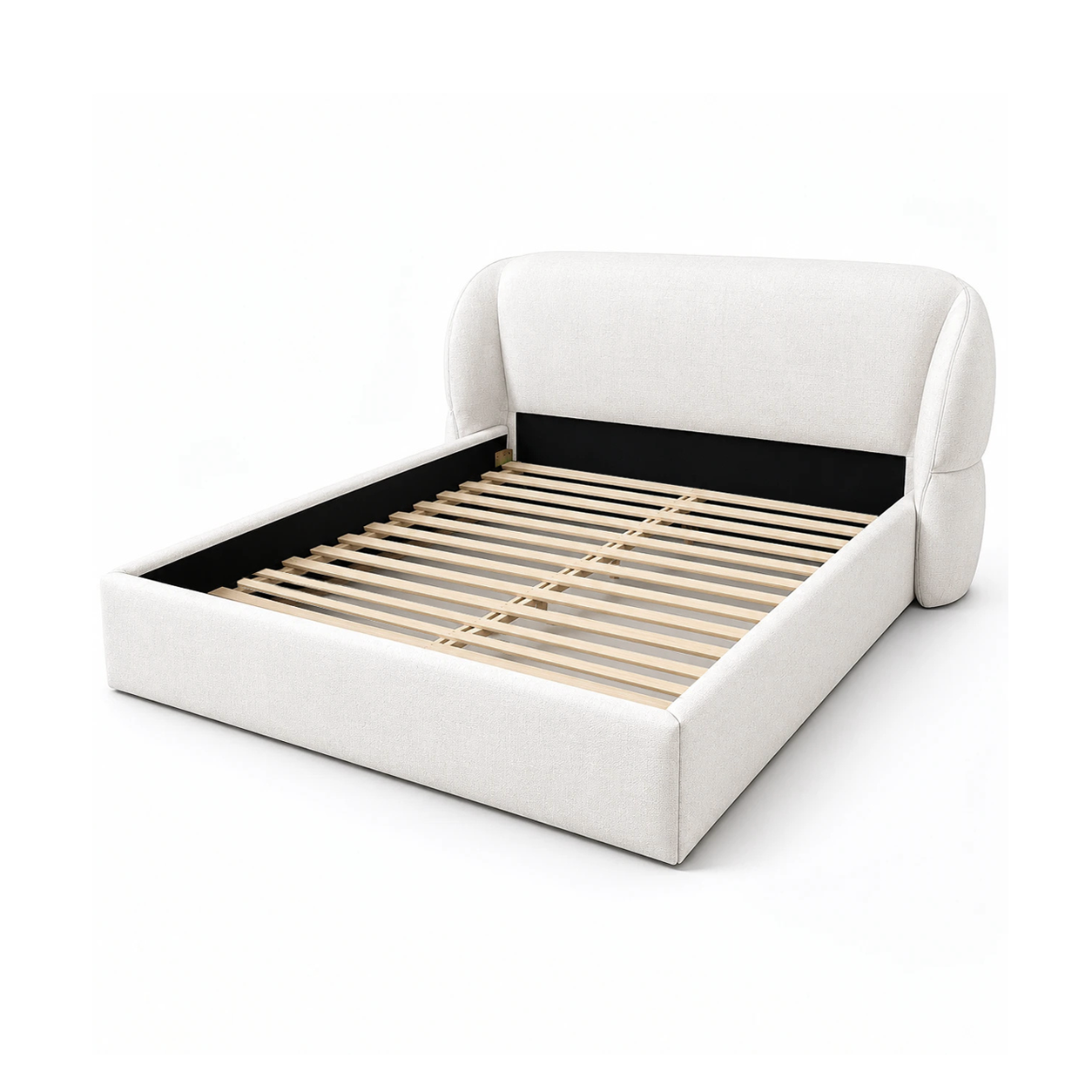 [Pre-sale] Cloud Cream Queen Platform Bed Frame with Pillow-Soft Wingback Headboard