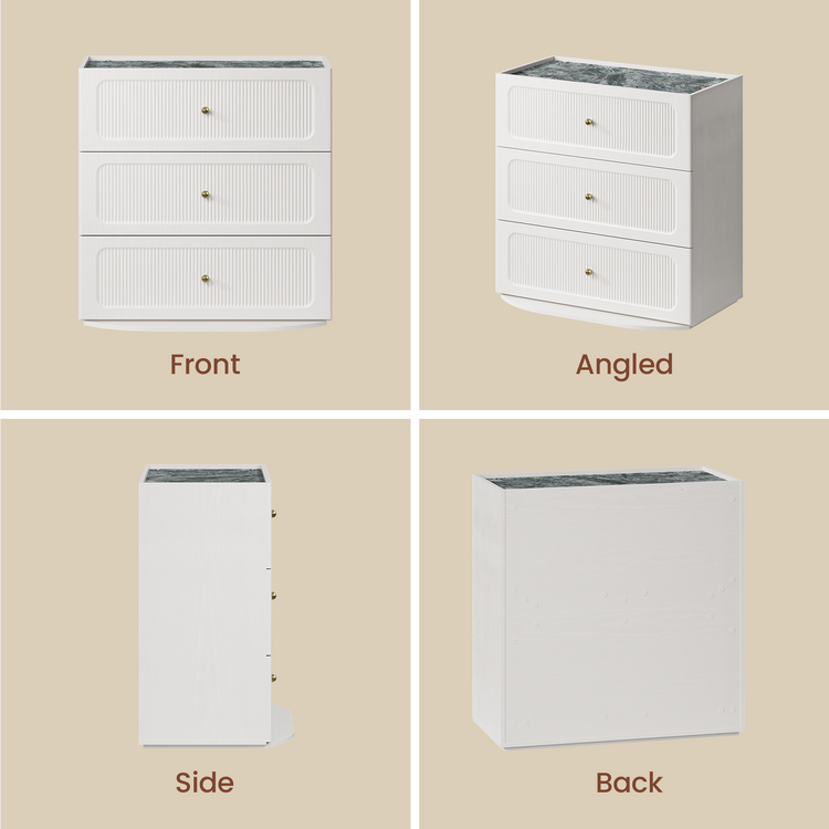 FlexMod 31.5" Modular Fluted 3-Drawer Dresser with Soft-Close Glides