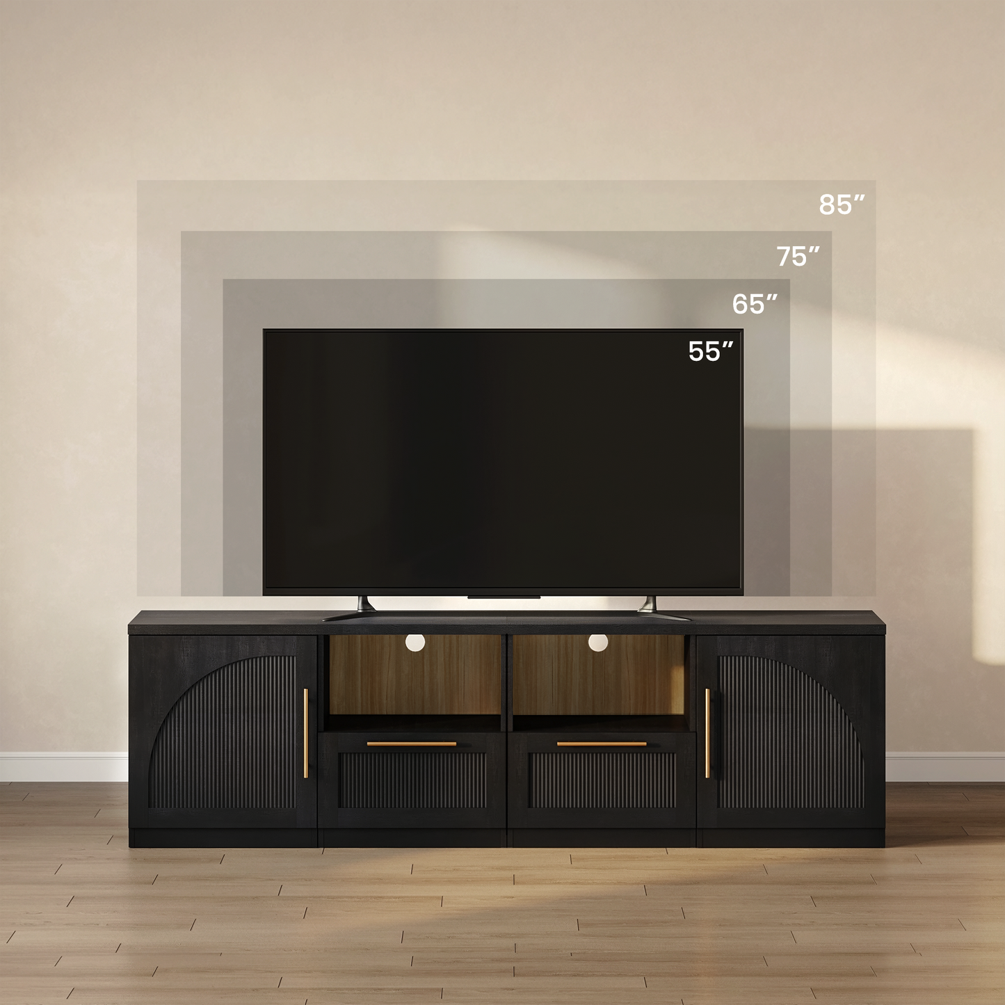 [Pre-sale] Harmo Block Black Wave-Panel Nightstand