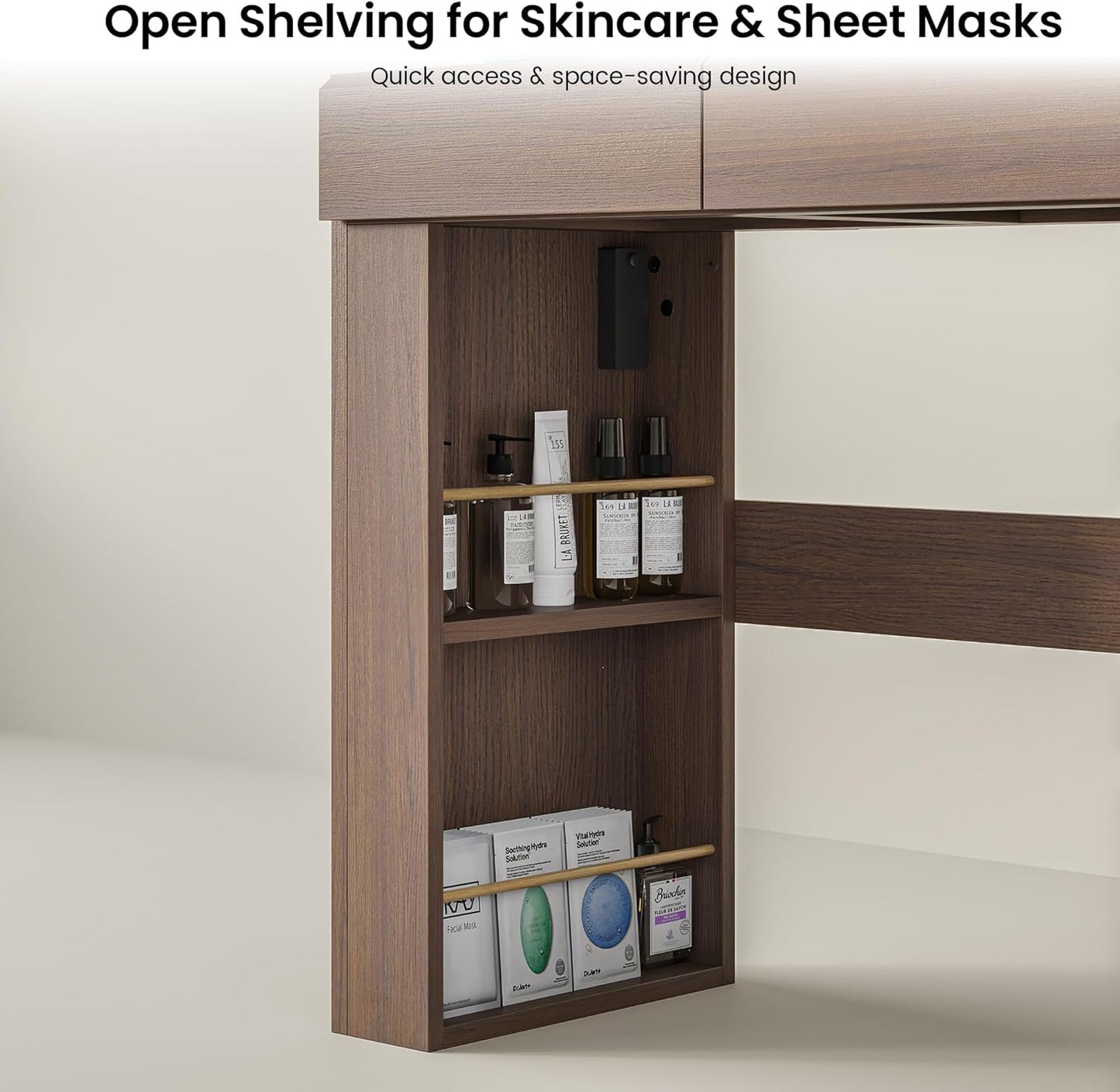 Whisper Series Compact Vanity with LED & Power