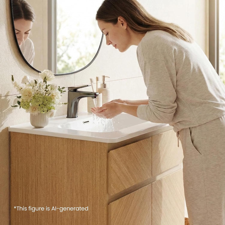 24" Bathroom Vanity with Sink, Freestanding Wood Bathroom Sink Cabinet