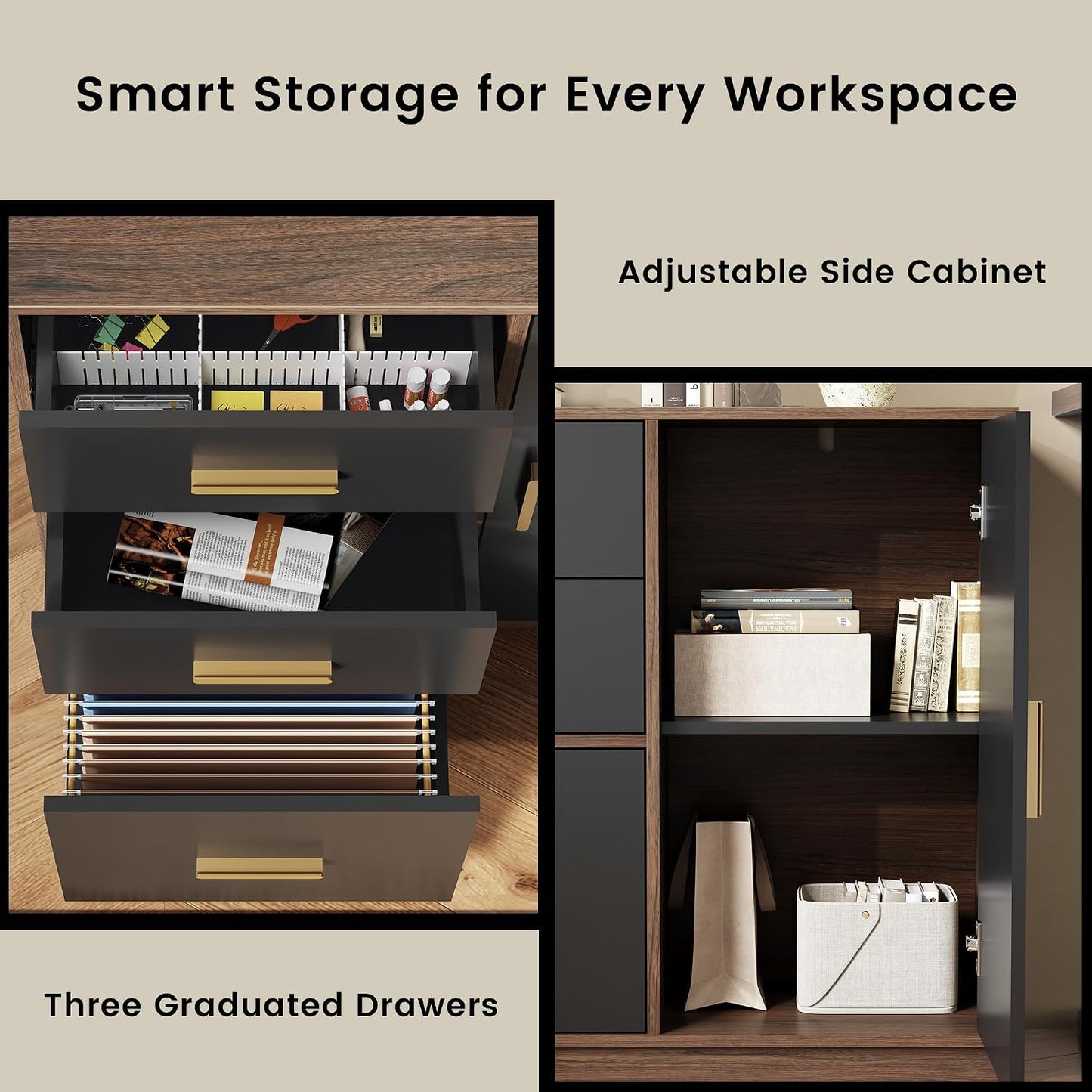 31.5" Office Storage Cabinet with 3 Drawers