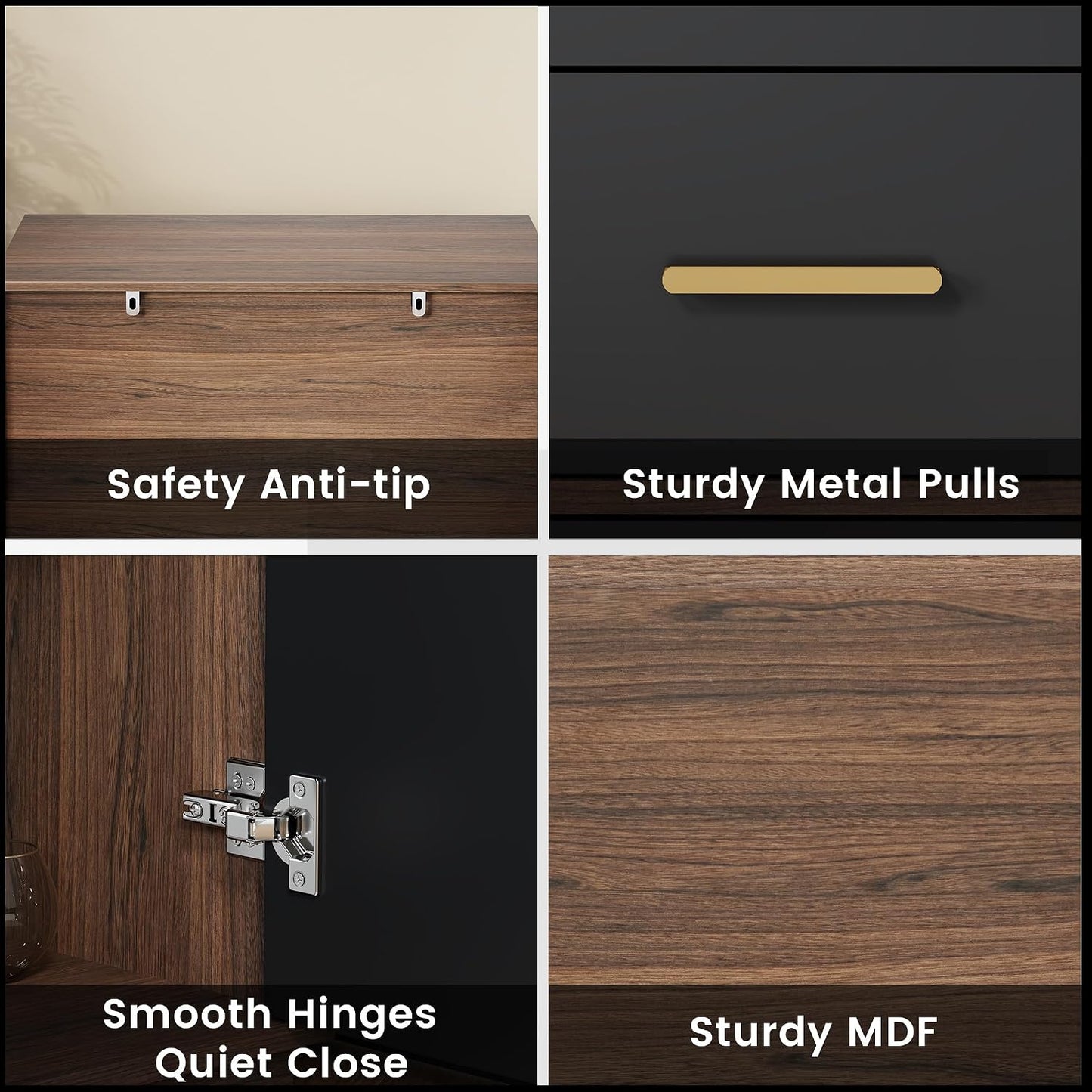 31.5" Office Storage Cabinet with 3 Drawers