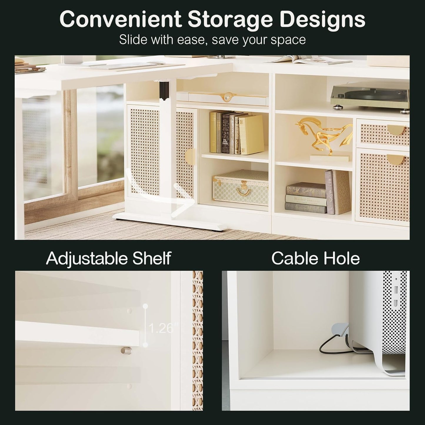 Modern Wood Accent Cabinet with Sliding Door