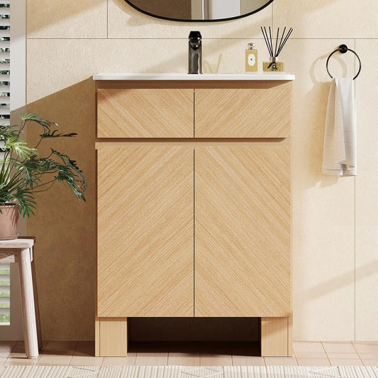 Galileo 24" Freestanding Engineered Wood Bathroom Vanity with Sink