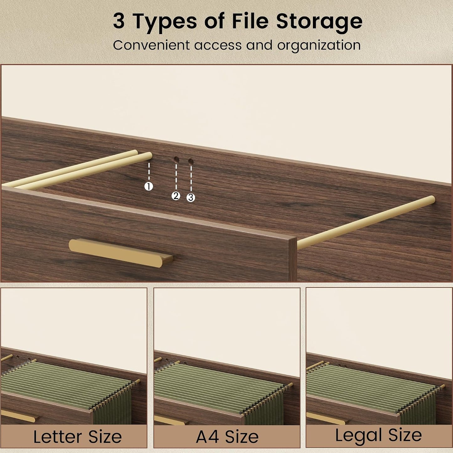59" L‑Shaped Electric Executive Standing Desk with 5 Drawers & File Cabinet, AC/USB Ports