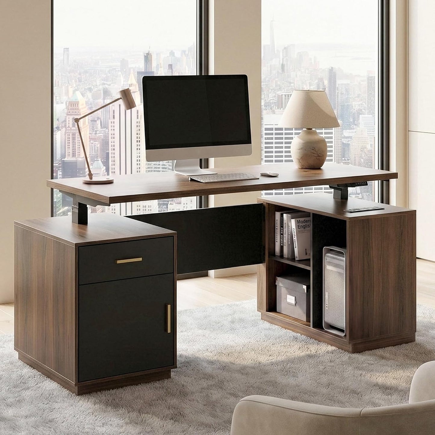[Pre-Sale]  59" Executive Standing Desk with Drawer & CPU Storage