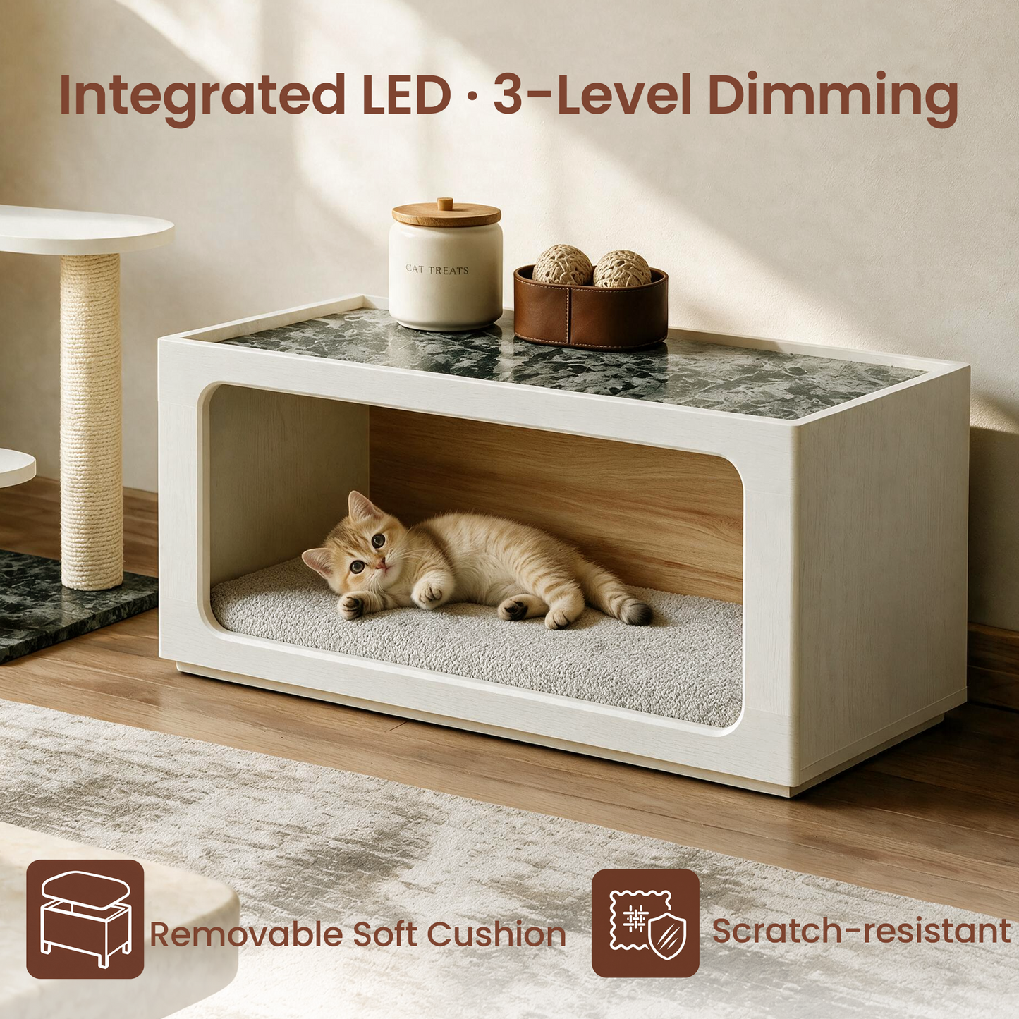 FlexMod 31.5" Modular Entryway Shoe Bench with 3-Color LED Light & Cushioned Seat