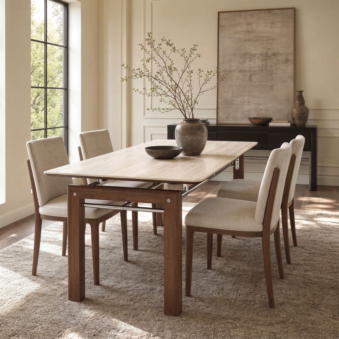 [Pre-Sale] 63" Matte Sintered Stone Dining Table, Roman Yellow for 4-6 People