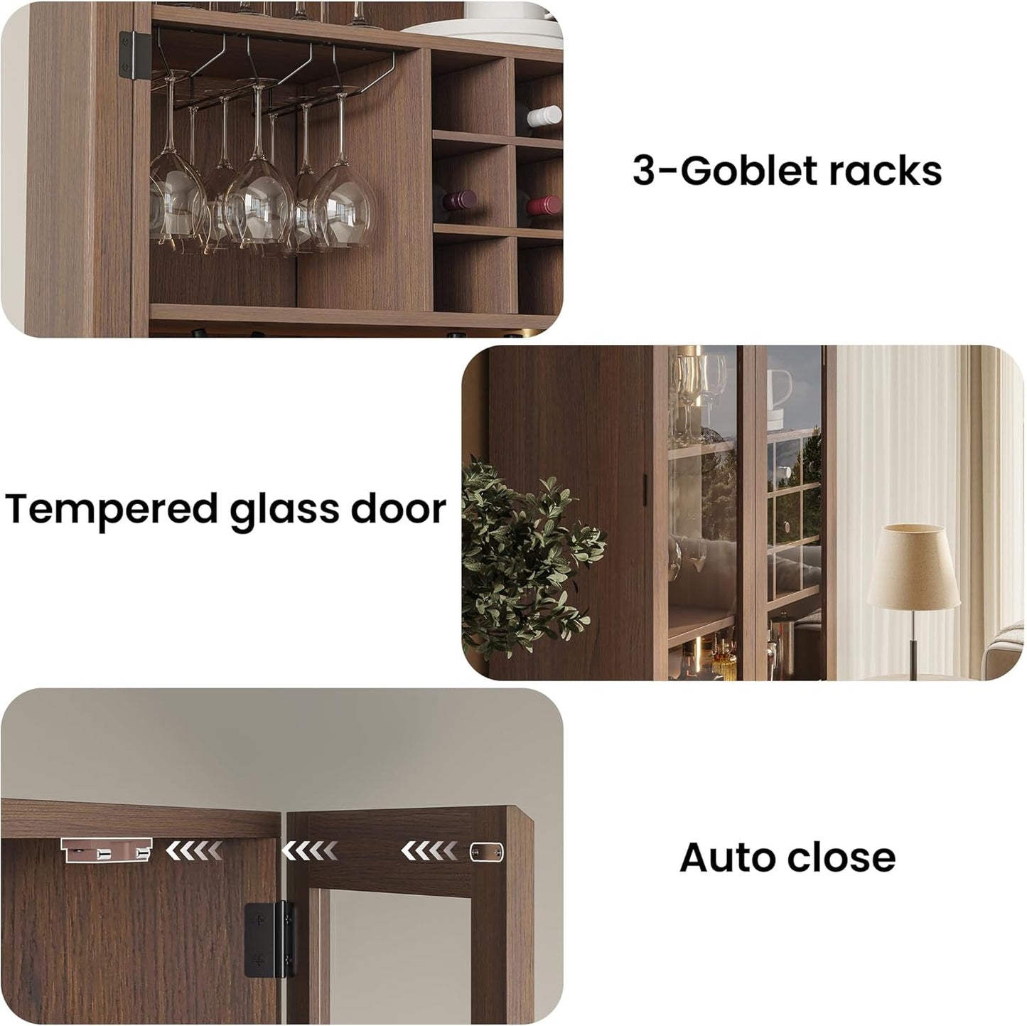 Whisper Series 71" Storage Cabinet with LED & Wine Rack