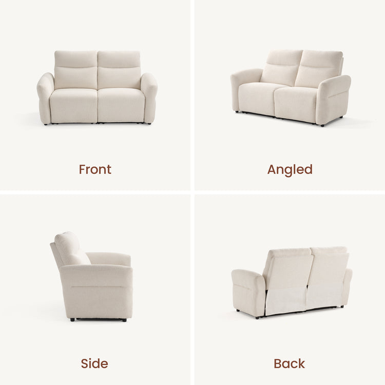 Linnea 69" Beige Textured Fabric Manual Reclining Loveseat Sofa