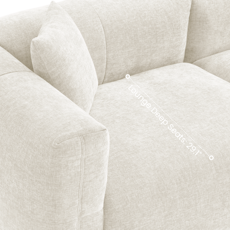 Beige Velvet 2-Seater Sofa | Modern Italian Modular Loveseat