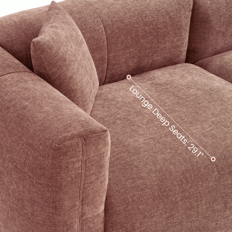 Pink Velvet 2-Seater Sofa | Modern Italian Modular Loveseat