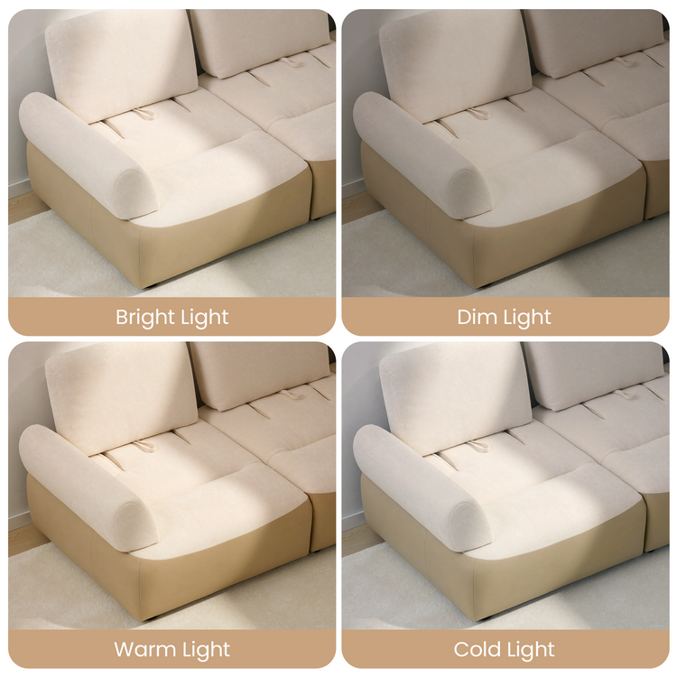 [Preventa] Sofá moderno de 152 pulgadas, extra ancho, de 4 plazas y asiento profundo - Chenilla verde oliva y piel sintética