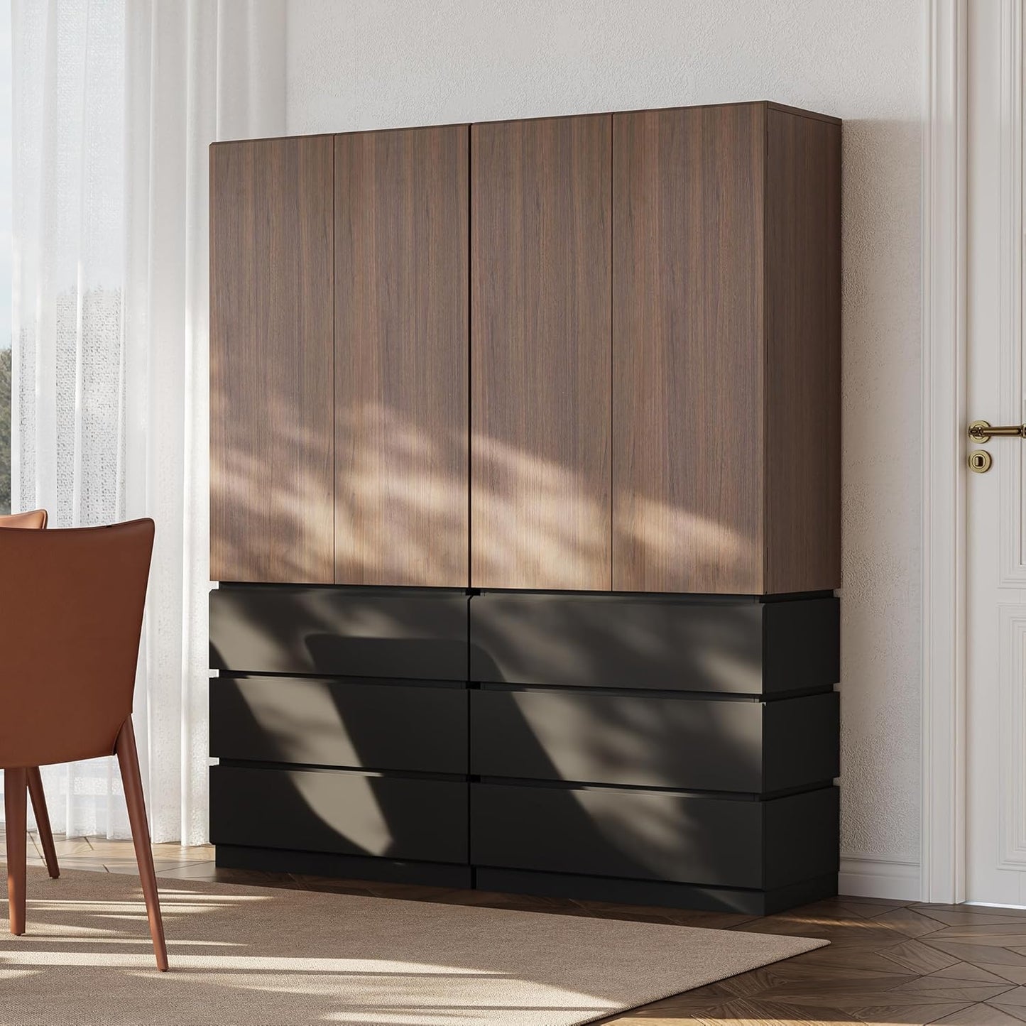 Whisper Series 70.8" Kitchen Pantry with 3 Drawers & Magnetic Closure