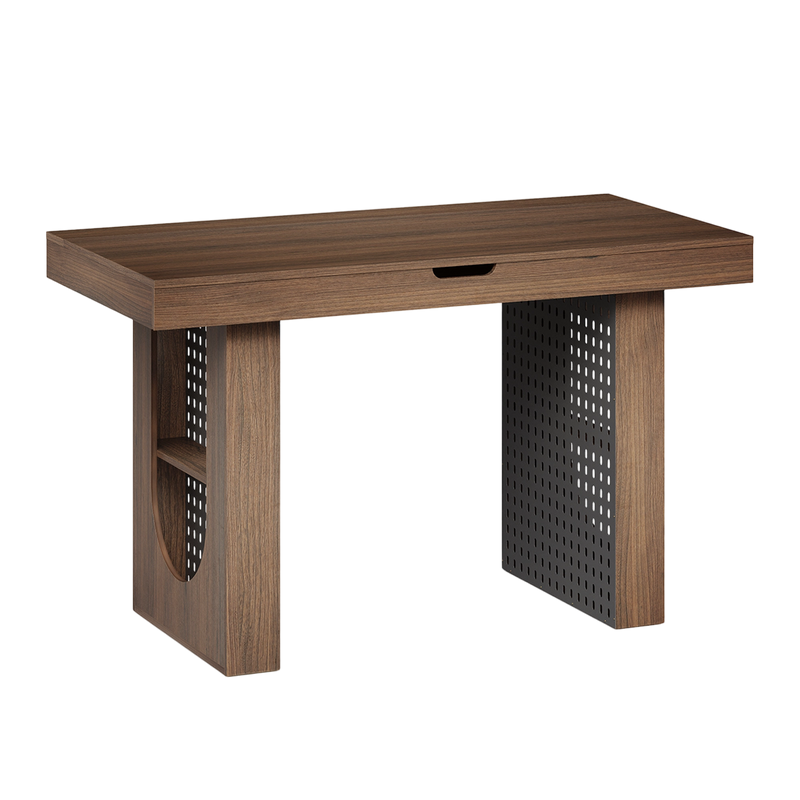 55" Computer Desk 2-in-1 Convertible Gaming & Dining Table Black Walnut